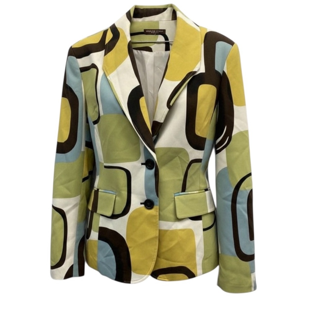 Adrienne Vittadini Multicolor Geometric Blazer